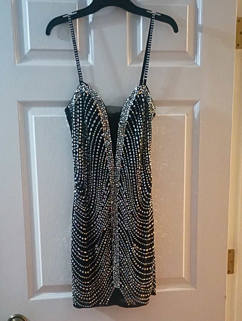Banjul Black Mini Dress with Silver Stud Details